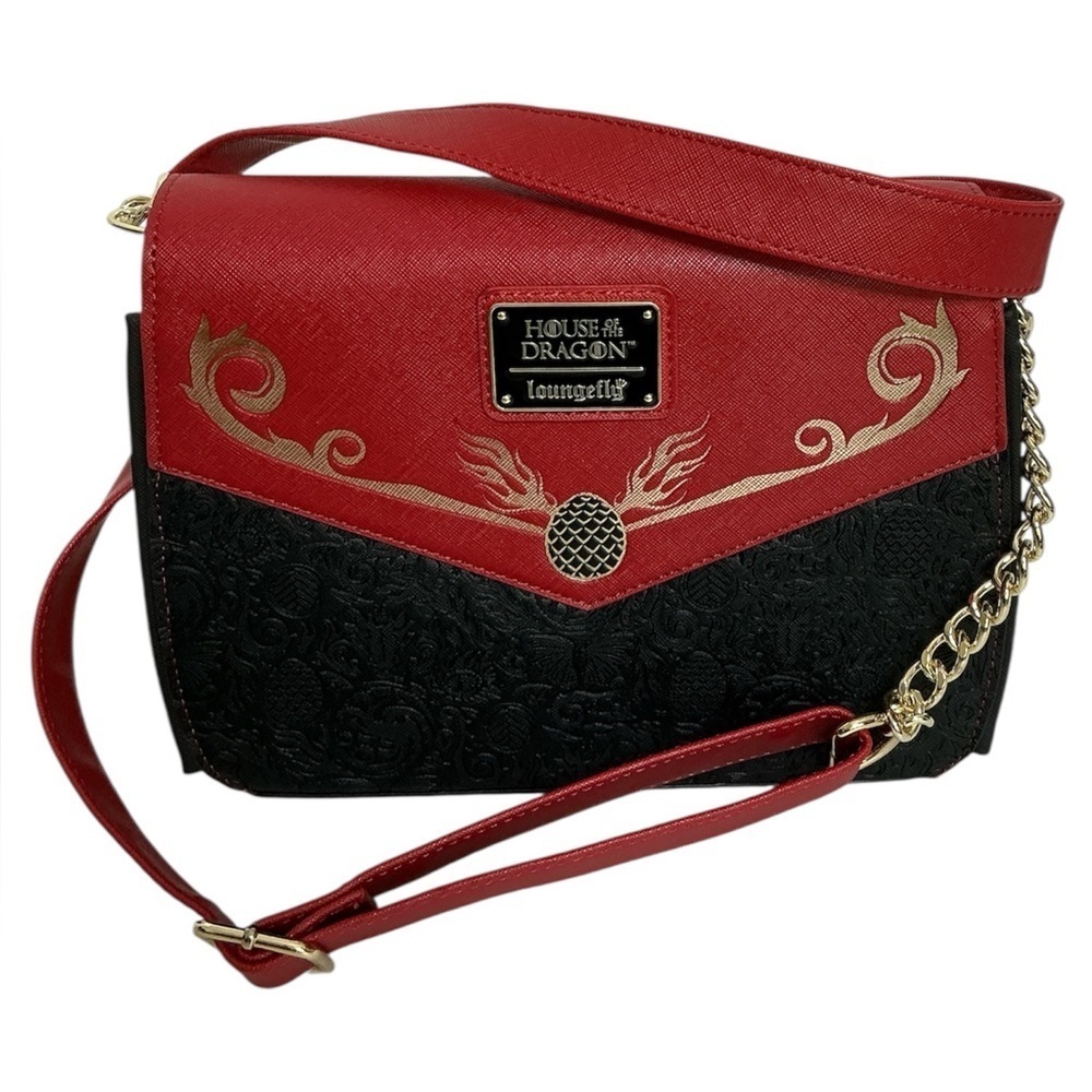 Loungefly House of the Dragon All Over Print Targaryen Crossbody Bag Black & Red
